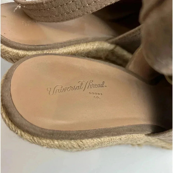 Universal Thread Cayla Microsuede Shield Espadrille Wedge Heel, Size 9.5, Taupe - Picture 7 of 13